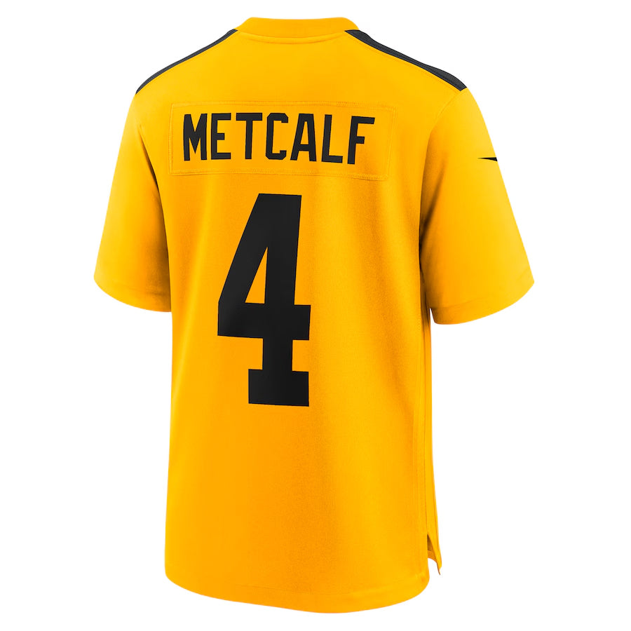 Silnrao P.Steelers #4 DK Metcalf Player Gold Alternate 1933 Throwback Game Stitched Jerseys