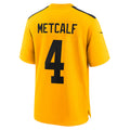 Silnrao P.Steelers #4 DK Metcalf Player Gold Alternate 1933 Throwback Game Stitched Jerseys