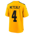 Silnrao P.Steelers #4 DK Metcalf Player Gold Alternate 1933 Throwback Game Stitched Jerseys