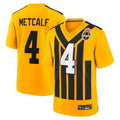 Silnrao P.Steelers #4 DK Metcalf Player Gold Alternate 1933 Throwback Game Stitched Jerseys