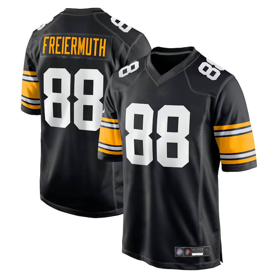 SilnraoP.Steelers #88 Pat Freiermuth Player Black Alternate Game Stitched Jerseys