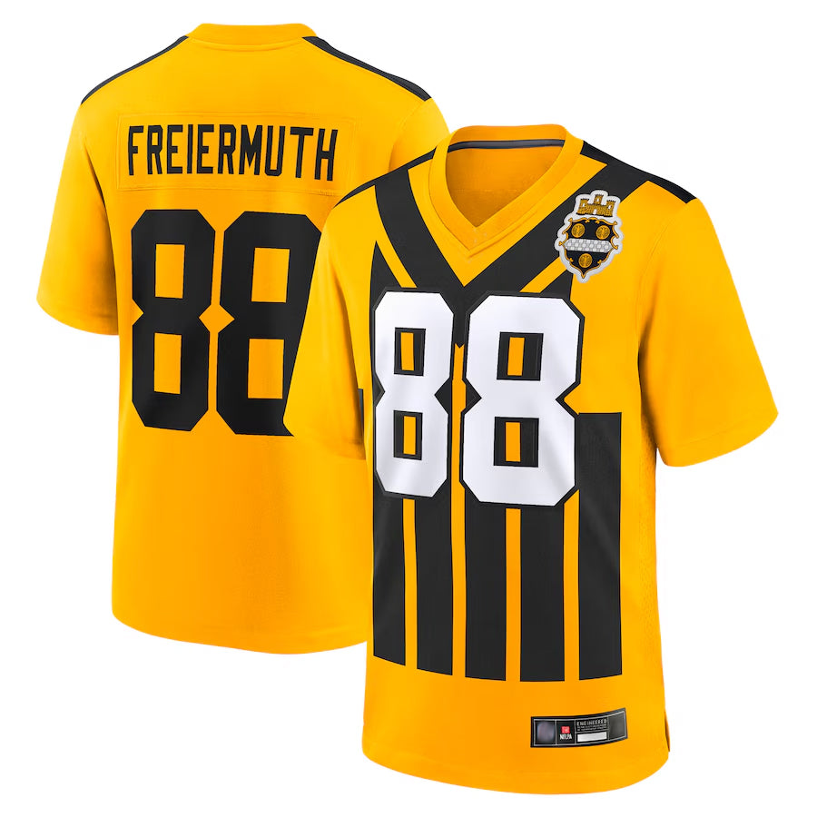 Silnrao P.Steelers #88 Pat Freiermuth Player Gold Alternate 1933 Throwback Game Stitched Jerseys
