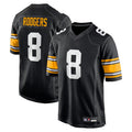 Silnrao P.Steelers #8 Aaron Rodgers Player Black Home Limited Stitched Jerseys