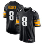 Silnrao P.Steelers #8 Aaron Rodgers Player Black Home Limited Stitched Jerseys