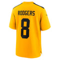 Silnrao P.Steelers #8 Aaron Rodgers Player Gold Alternate 1933 Throwback Game Stitched Jerseys