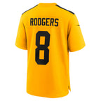 Silnrao P.Steelers #8 Aaron Rodgers Player Gold Alternate 1933 Throwback Game Stitched Jerseys