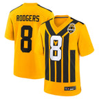 Silnrao P.Steelers #8 Aaron Rodgers Player Gold Alternate 1933 Throwback Game Stitched Jerseys