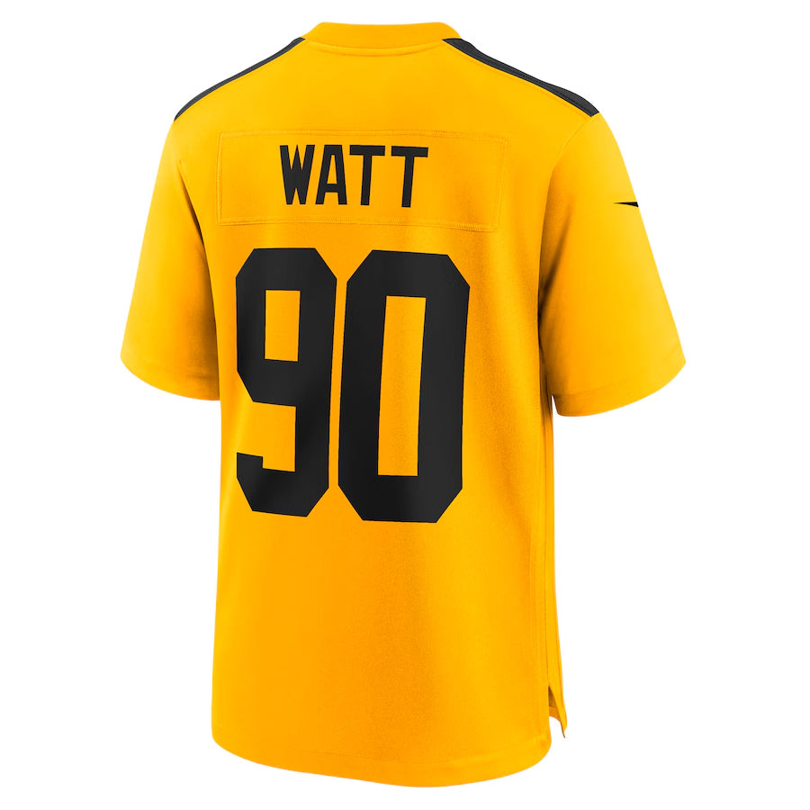 Silnrao P.Steelers #90 T.J. Watt Player Gold Alternate 1933 Throwback Game Stitched Jerseys