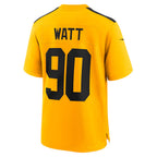 Silnrao P.Steelers #90 T.J. Watt Player Gold Alternate 1933 Throwback Game Stitched Jerseys