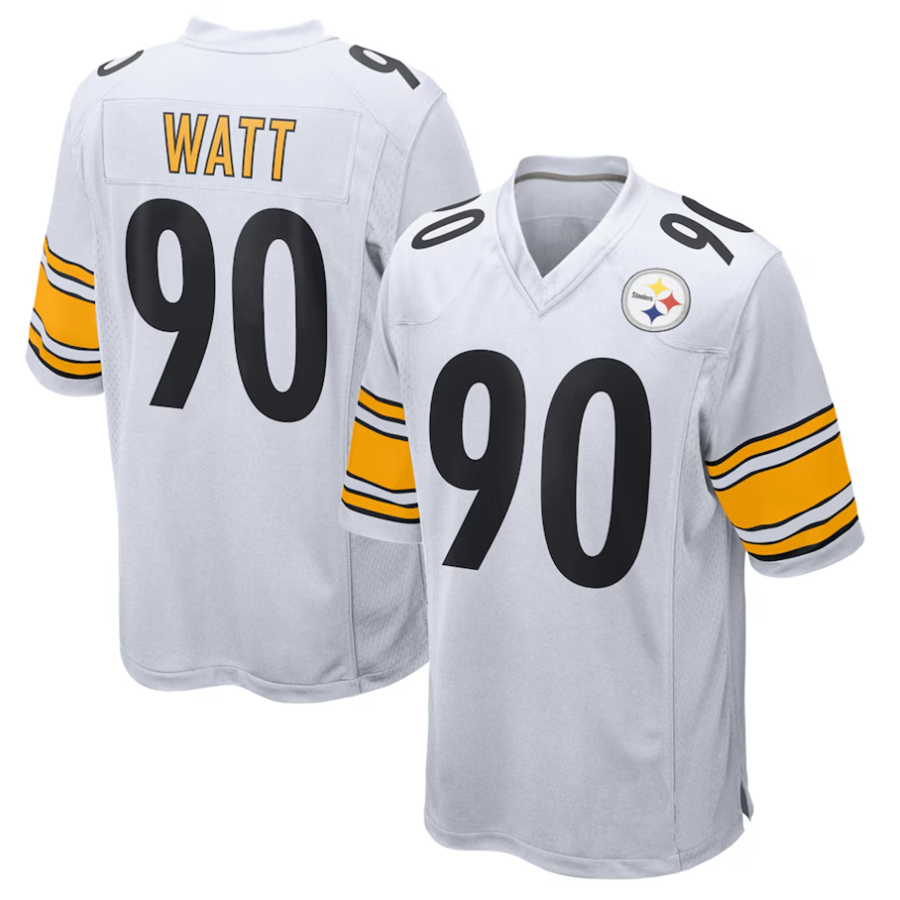 Silnrao P.Steelers #90 T.J. Watt Player White Game Stitched Jerseys