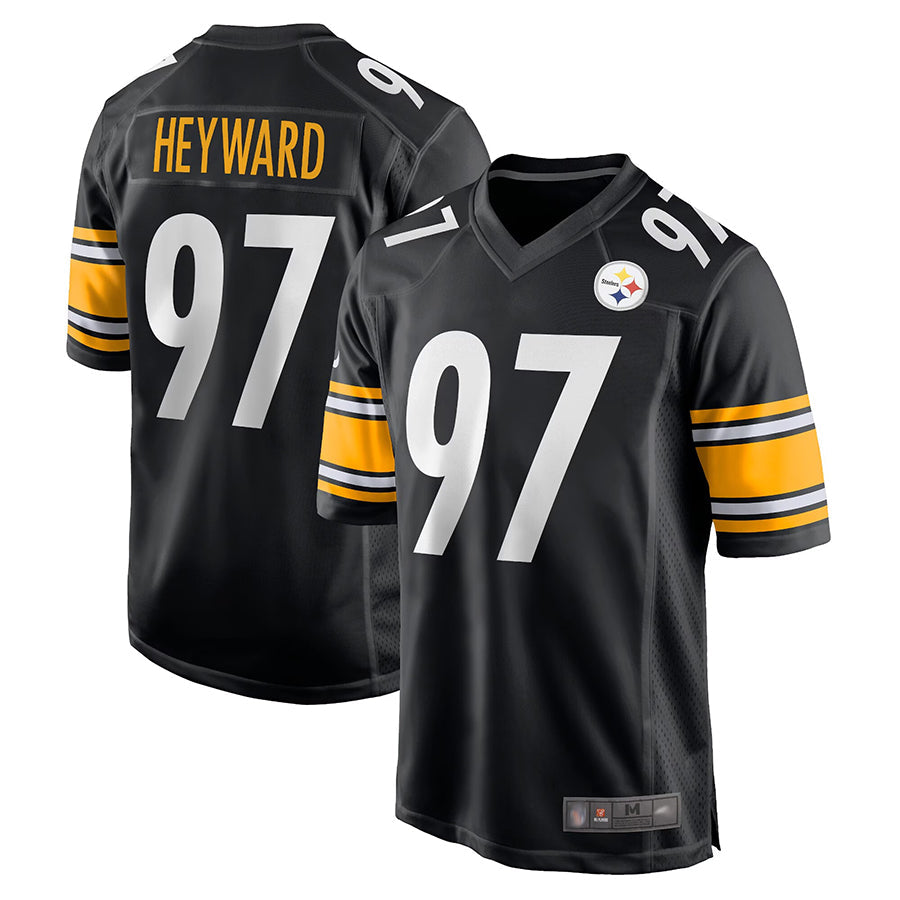 Silnrao P.Steelers #97 Cameron Heyward Player Black Game Home Stitched Jerseys