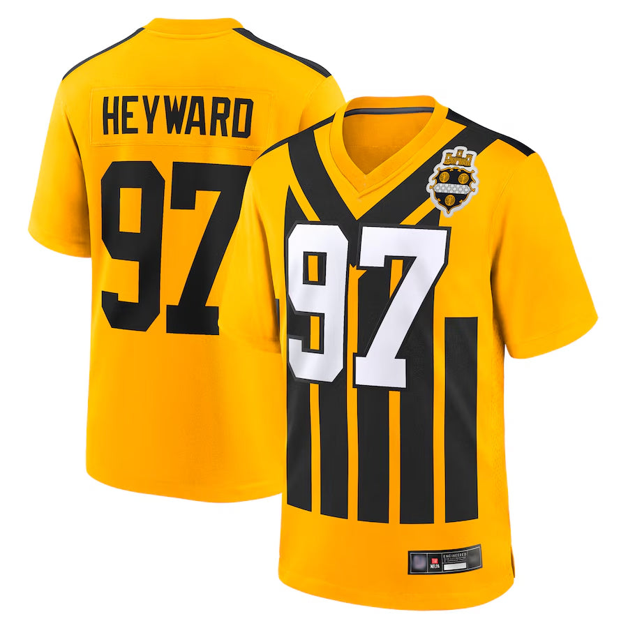 Silnrao P.Steelers #97 Cameron Heyward Player Gold Alternate 1933 Throwback Game Stitched Jerseys