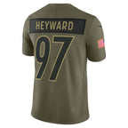 Silnrao P.Steelers #97 Cameron Heyward Player Vapor F.U.S.E. Limited Salute to Service Stitched Jerseys