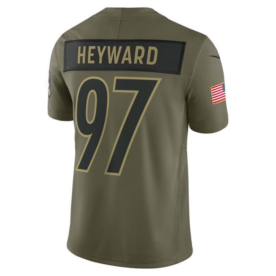 Silnrao P.Steelers #97 Cameron Heyward Player Vapor F.U.S.E. Limited Salute to Service Stitched Jerseys