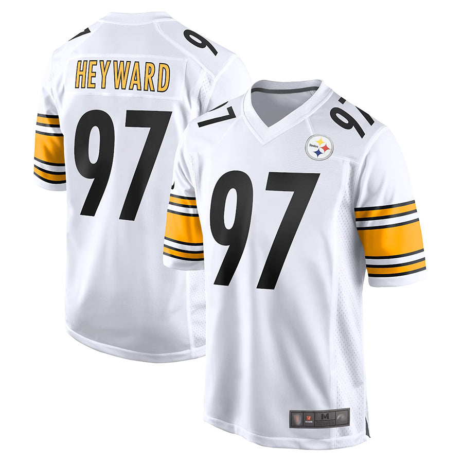 Silnrao P.Steelers #97 Cameron Heyward Player White Home Game Stitched Jerseys