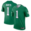 Silnrao P,Eagles #1 Jalen Hurts Player Kelly Green Legend Baseball Stitched Jerseys