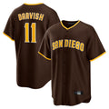 Silnrao S.Diego Padres #11 Yu Darvish Player Brown Alternate Replica Game Stitched Jerseys