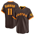Silnrao S.Diego Padres #11 Yu Darvish Player Brown Home Cooperstown Collection Replica Game Stitched Jerseys