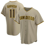 Silnrao S.Diego Padres #11 Yu Darvish Player Khaki Home Game Stitched Jerseys