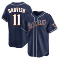 Silnrao S.Diego Padres #11 Yu Darvish Player Navy Cooperstown Collection Limited Home Stitched Jerseys