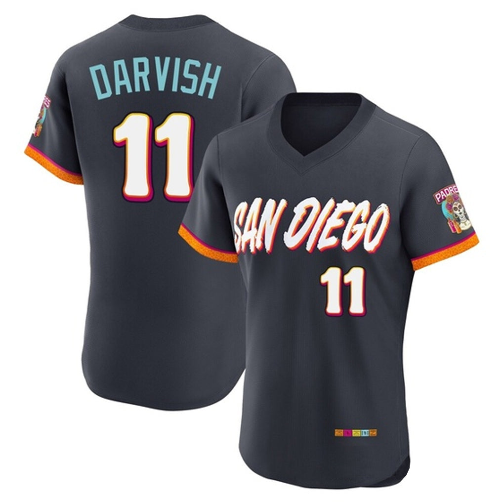 Silnrao S.Diego Padres #11 Yu Darvish Player Obsidian 2026 City Connect Home Elite T-shirt Stitched Jerseys