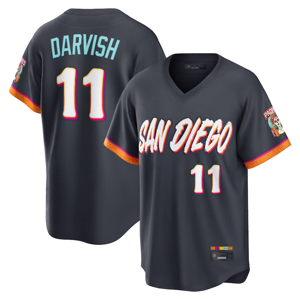 Silnrao S.Diego Padres #11 Yu Darvish Player Obsidian 2026 City Connect Home Game T-shirt Stitched Jerseys