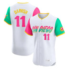 Silnrao S.Diego Padres #11 Yu Darvish Player White City Connect Home Limited Elite Stitched Jerseys