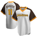 Silnrao S.Diego Padres #11 Yu Darvish Player White Home Cooperstown Collection Replica Game Stitched Jerseys
