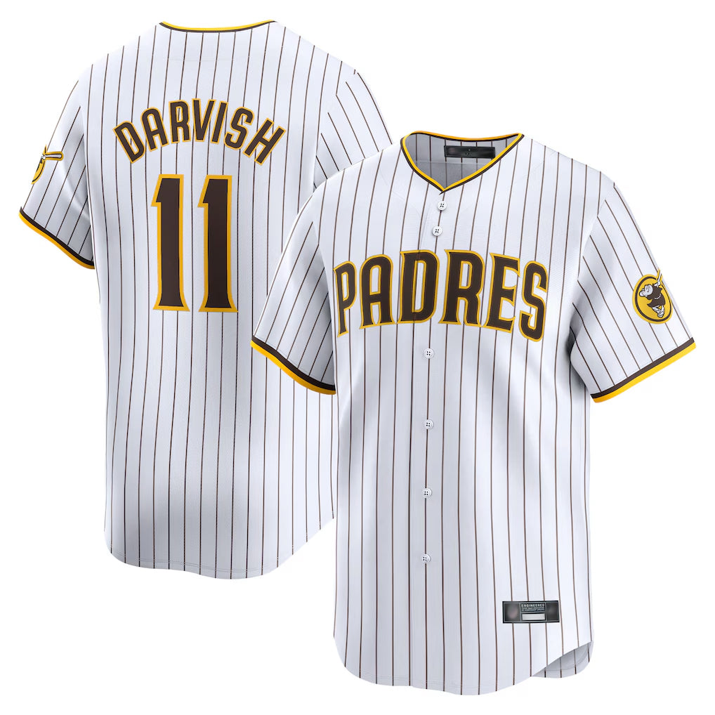 Silnrao S.Diego Padres #11 Yu Darvish Player White Home Limited Stitched Jerseys