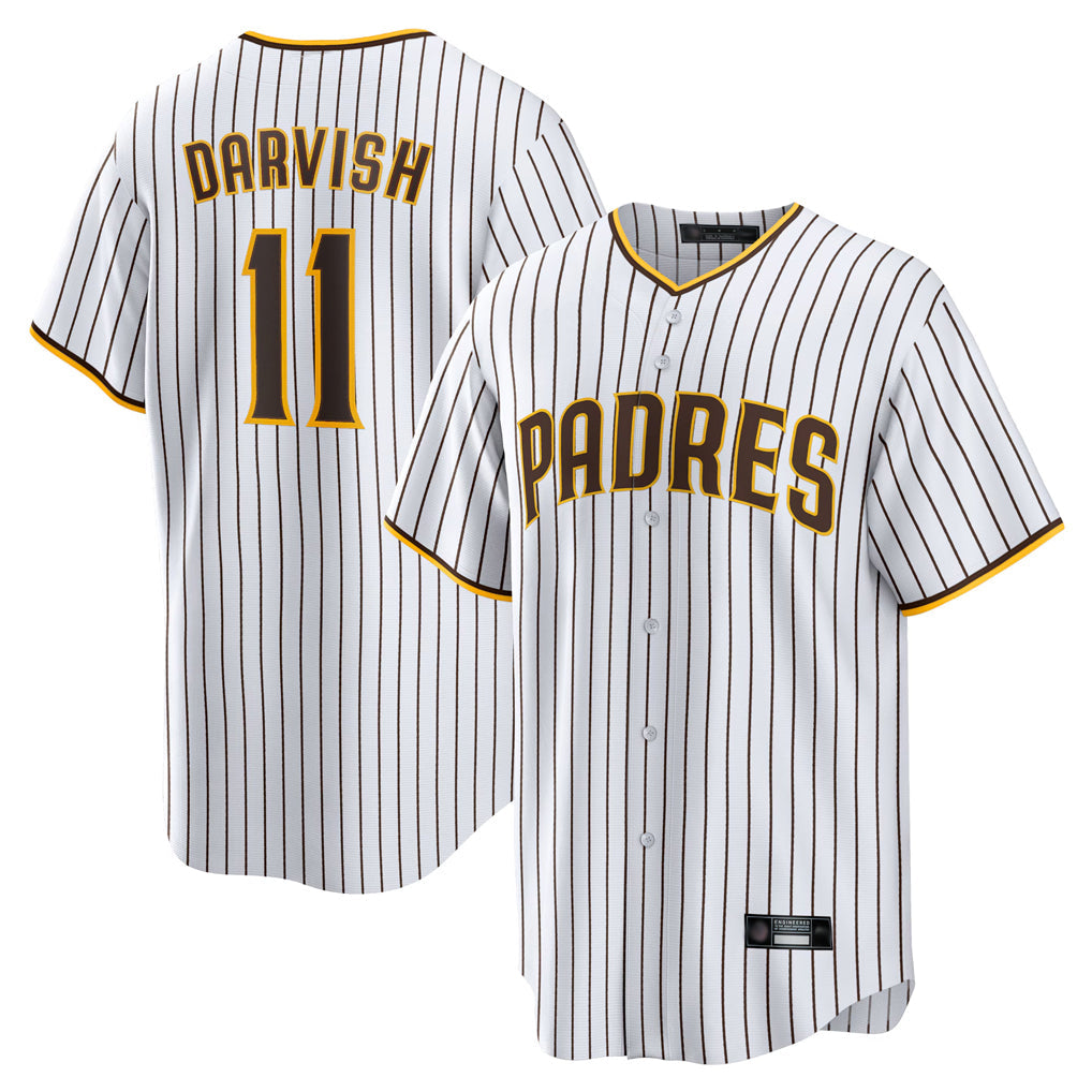 Silnrao S.Diego Padres #11 Yu Darvish Player White Home Replica Game Stitched Jerseys