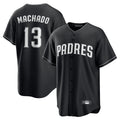 Silnrao S.Diego Padres #13 Manny Machado Player Black Home Game Stitched Jerseys