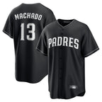 Silnrao S.Diego Padres #13 Manny Machado Player Black Home Game Stitched Jerseys