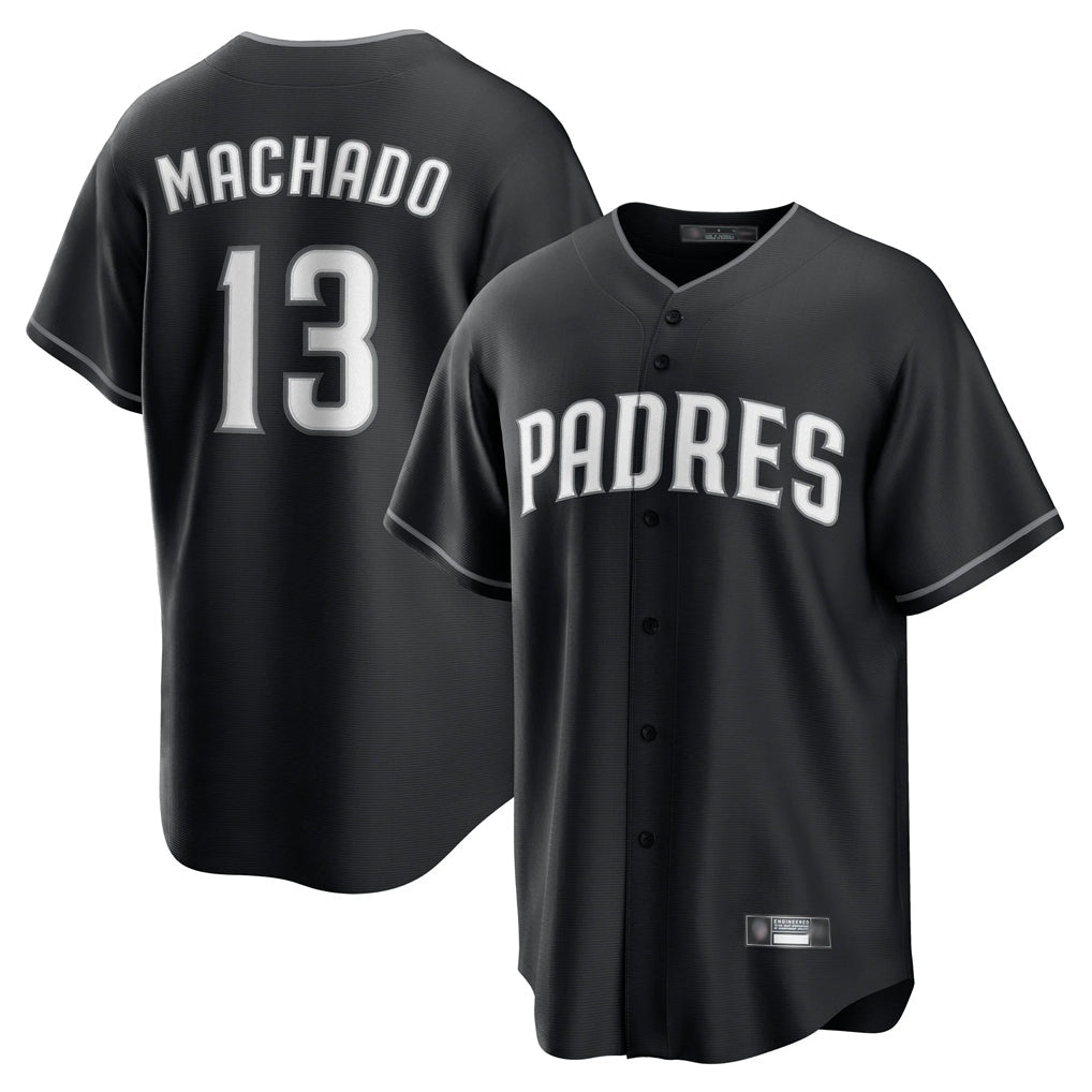 Silnrao S.Diego Padres #13 Manny Machado Player Black Home Game Stitched Jerseys