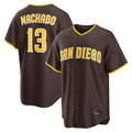 Silnrao S.Diego Padres #13 Manny Machado Player Brown Alternate Replica Game Stitched Jerseys