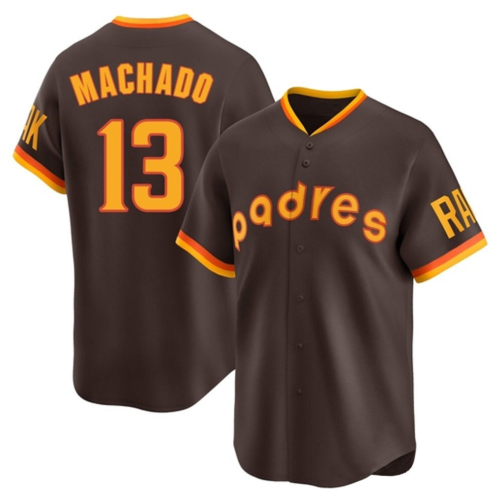 Silnrao S.Diego Padres #13 Manny Machado Player Brown Home Cooperstown Collection Replica Game Stitched Jerseys