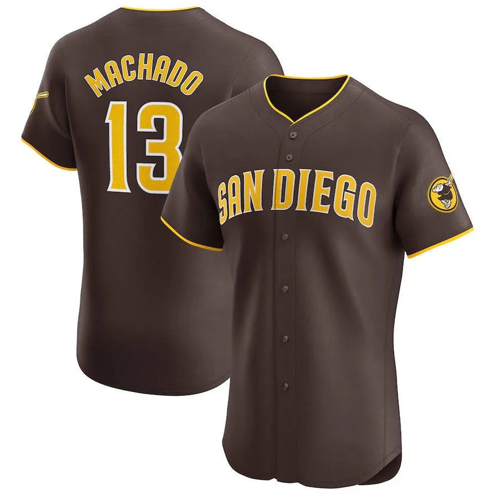 Silnrao S.Diego Padres #13 Manny Machado Player Brown Home Limited Elite Stitched Jerseys