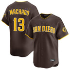 Silnrao S.Diego Padres #13 Manny Machado Player Brown Home Limited Stitched Jerseys