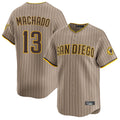 Silnrao S.Diego Padres #13 Manny Machado Player Khaki Home Limited Stitched Jerseys