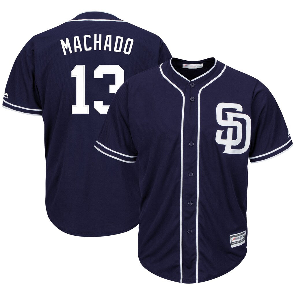 Silnrao S.Diego Padres #13 Manny Machado Player Navy Cool Base Game Stitched Jerseys
