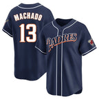 Silnrao S.Diego Padres #13 Manny Machado Player Navy Cooperstown Collection Limited Home Stitched Jerseys