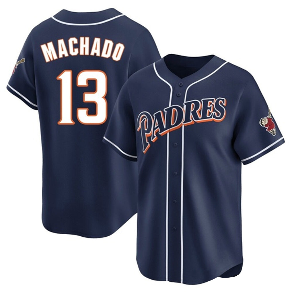 Silnrao S.Diego Padres #13 Manny Machado Player Navy Cooperstown Collection Limited Home Stitched Jerseys