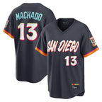 Silnrao S.Diego Padres #13 Manny Machado Player Obsidian 2026 City Connect Home Game T-shirt Stitched Jerseys