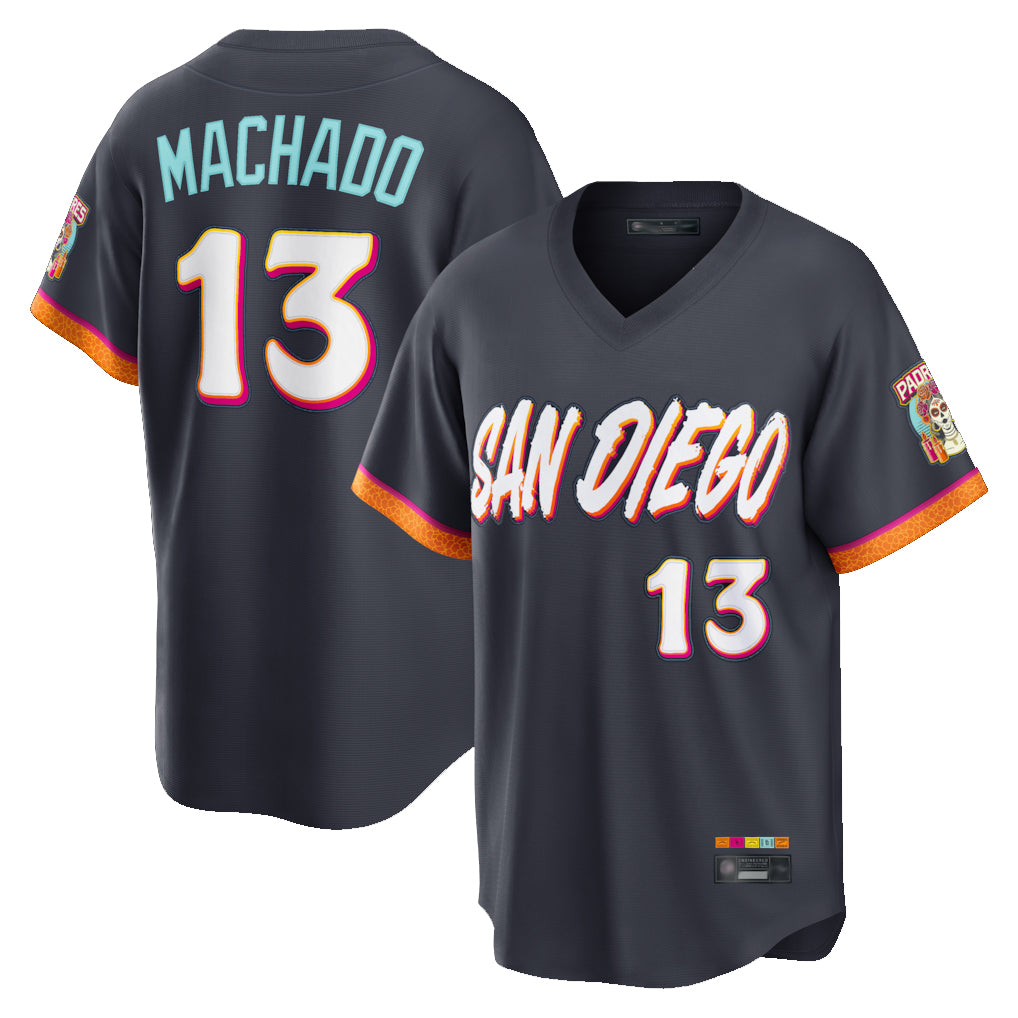 Silnrao S.Diego Padres #13 Manny Machado Player Obsidian 2026 City Connect Home Game T-shirt Stitched Jerseys