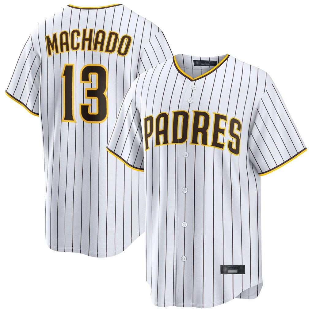 Silnrao S.Diego Padres #13 Manny Machado Player White Home Limited Stitched Jerseys