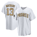 Silnrao S.Diego Padres #13 Manny Machado Player White Replica All-Star Game Home Stitched Jerseys