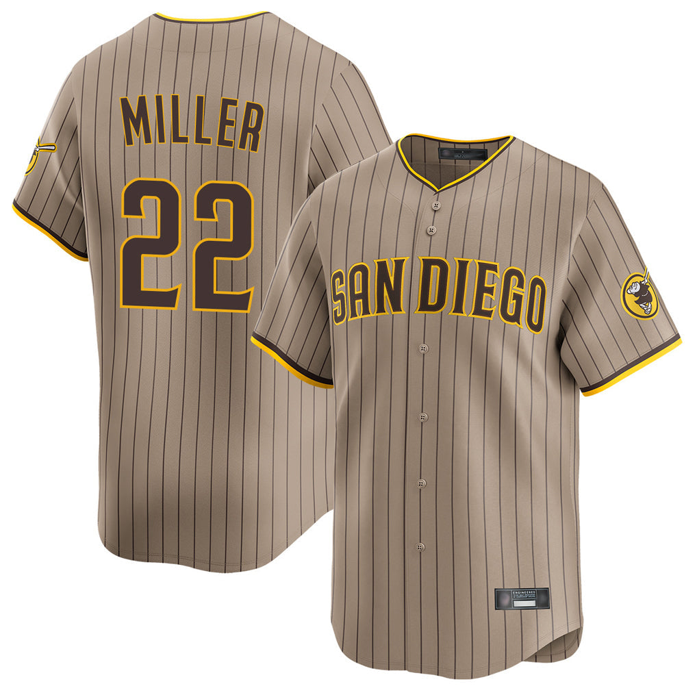 Silnrao S.Diego Padres #22 Mason Miller Player Khaki Home Limited Stitched Jerseys