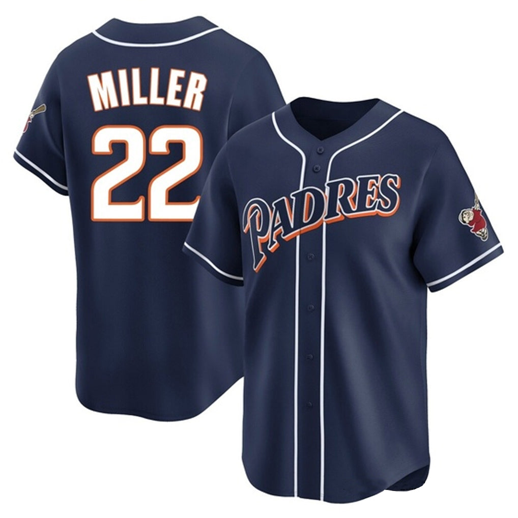 Silnrao S.Diego Padres #22 Mason Miller Player Navy Cooperstown Collection Limited Home Stitched Jerseys