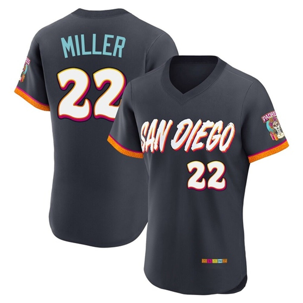 Silnrao S.Diego Padres #22 Mason Miller Player Obsidian 2026 City Connect Home Limited Elite T-shirt Stitched Jerseys