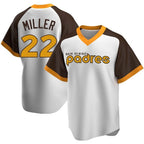 Silnrao S.Diego Padres #22 Mason Miller Player White Home Cooperstown Collection Replica Game Stitched Jerseys