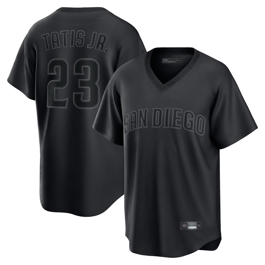 Silnrao S.Diego Padres #23 Fernando Tatis Jr Player Black Home Game T-shirt Stitched Jerseys